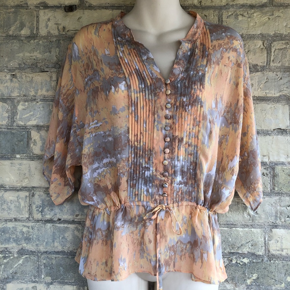 Banana Republic Silk Chiffon Blouse Size Medium EUC
